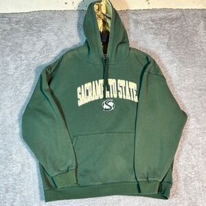 Champion Elite Sacramento State Hornets Hoodie Green Sweatshirt Mens 2XL NCAA